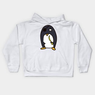 Pirate - funny penguin Kids Hoodie